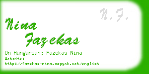 nina fazekas business card